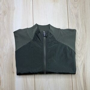 BRADY Men's Full Zip Golf Jacket Knit Hybrid Green Size Large Stretch